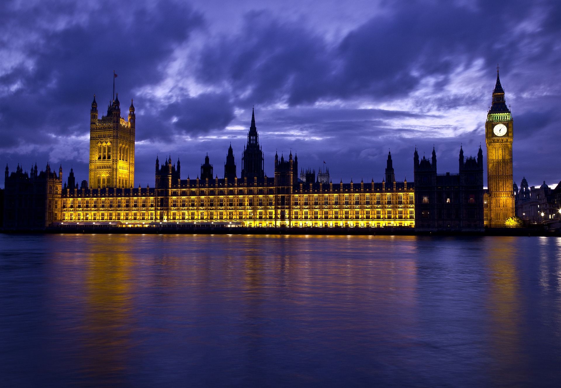 UK Parliament buildings.